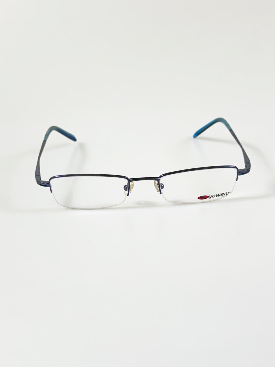 LIZZARD 네이비 반무테 스퀘어 메탈 빈티지 안경 상품이미지1