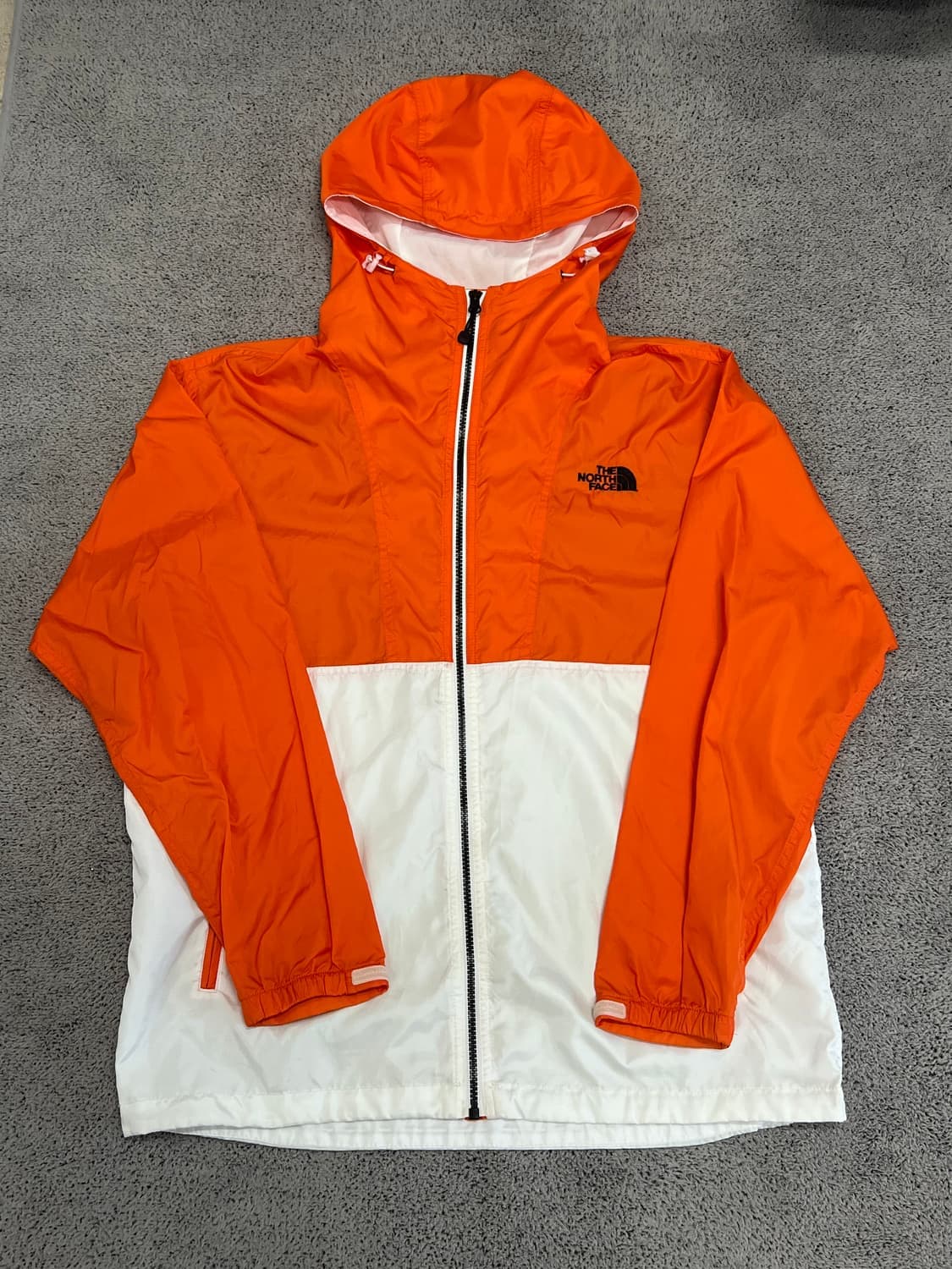(L) 노스페이스 우븐 바람막이 화이트/오렌지 상품이미지1