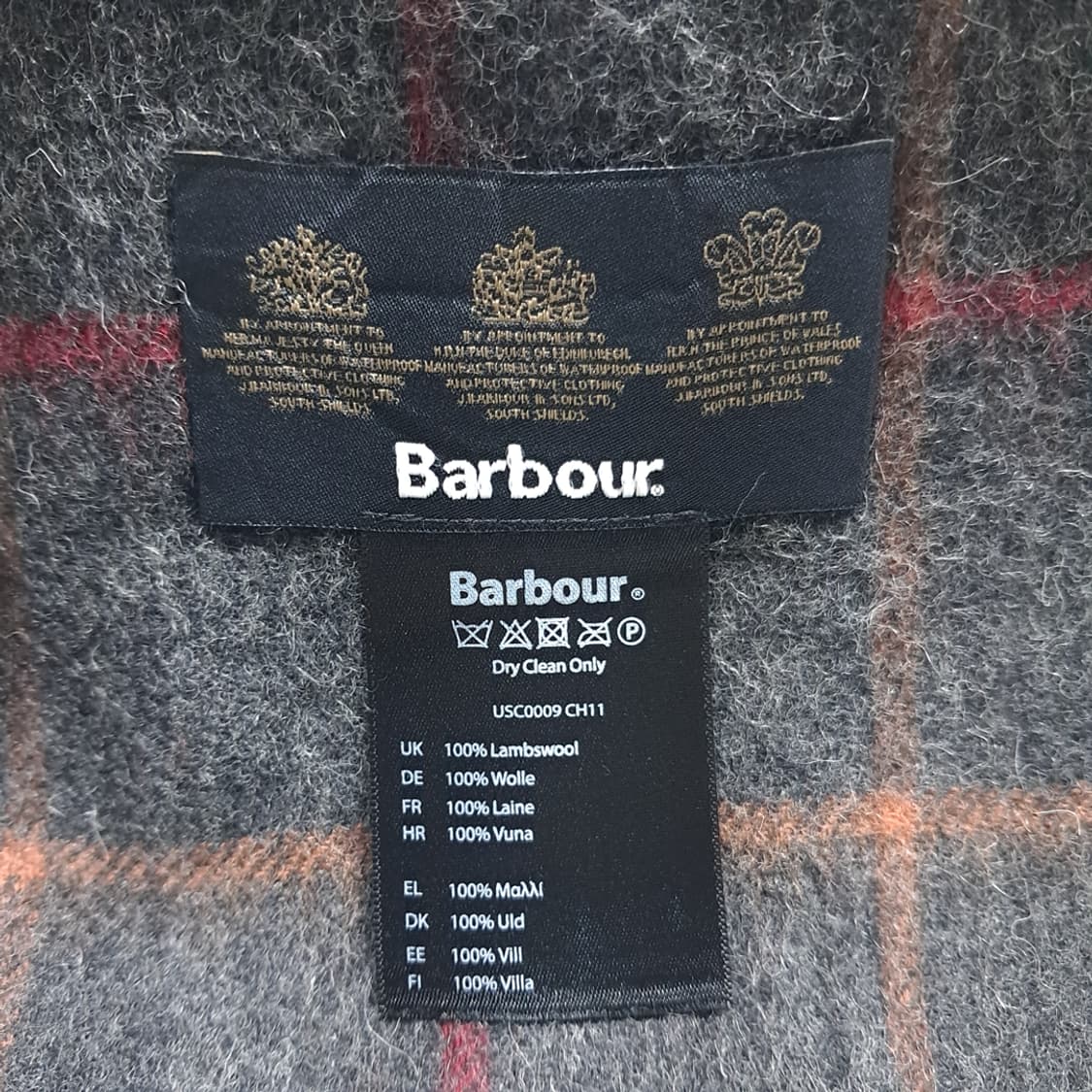 MX467 바버 램스울 3로얄워런트 윈도우페인 차콜 머플러 목도리 상품이미지4