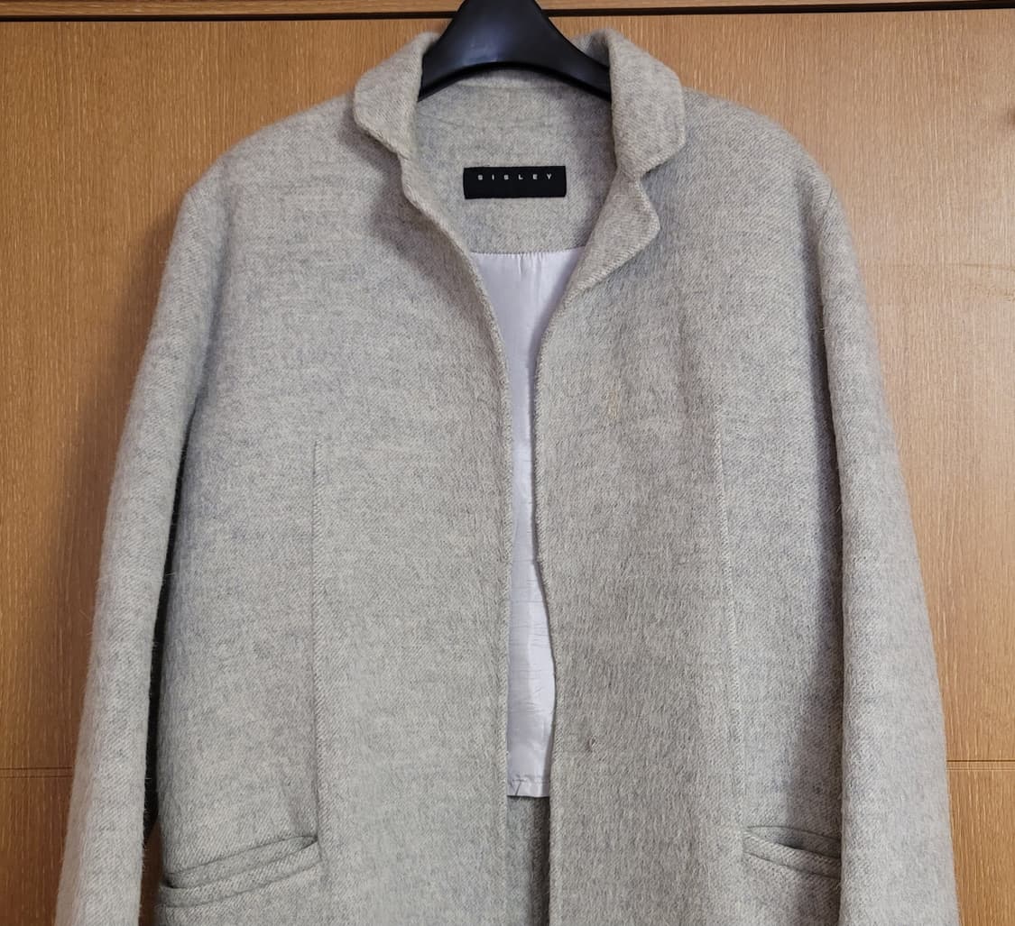 SISLEY |  그레이 롱코트 55 | (모81,알파카19) 상품이미지5