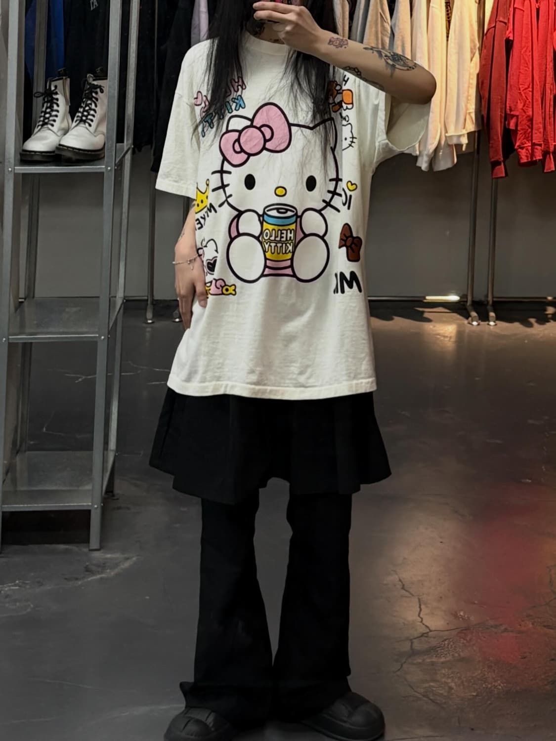 빈티지 헬로키티 y2k 오버핏 화이트 반팔 A3709 상품이미지1