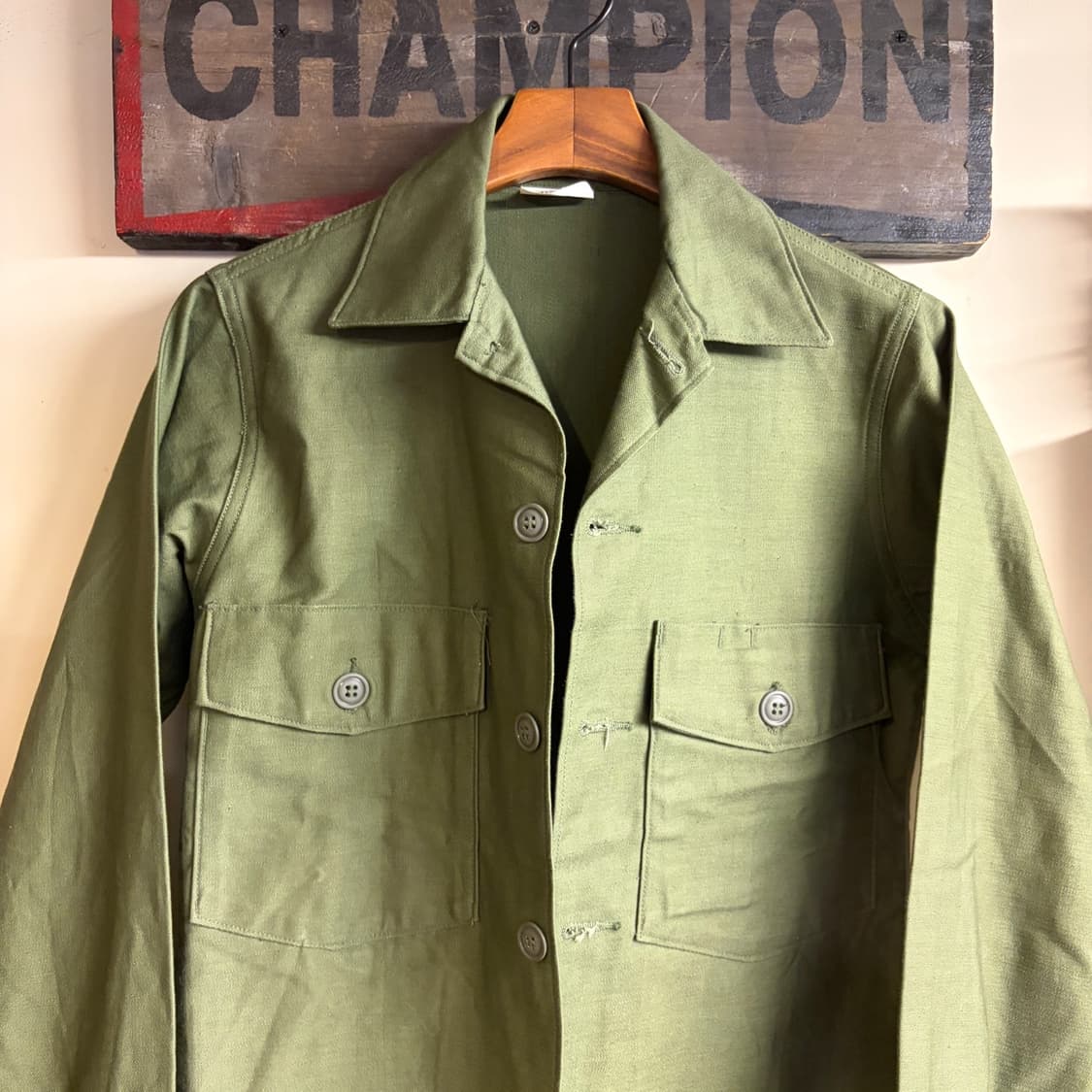 Vietnam Era 미군 오리지널 OG107 사틴셔츠 데드 13반 상품이미지2