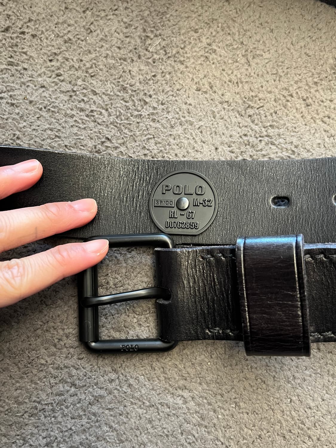 폴로 랄프로렌 디스크 블랙 레더 벨트 처분 새상품급  상품이미지2