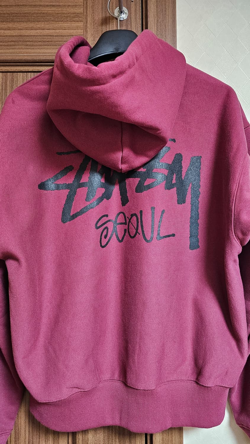 스투시 스탁 서울 후드집업 버건디 와인 (M) 상품이미지2