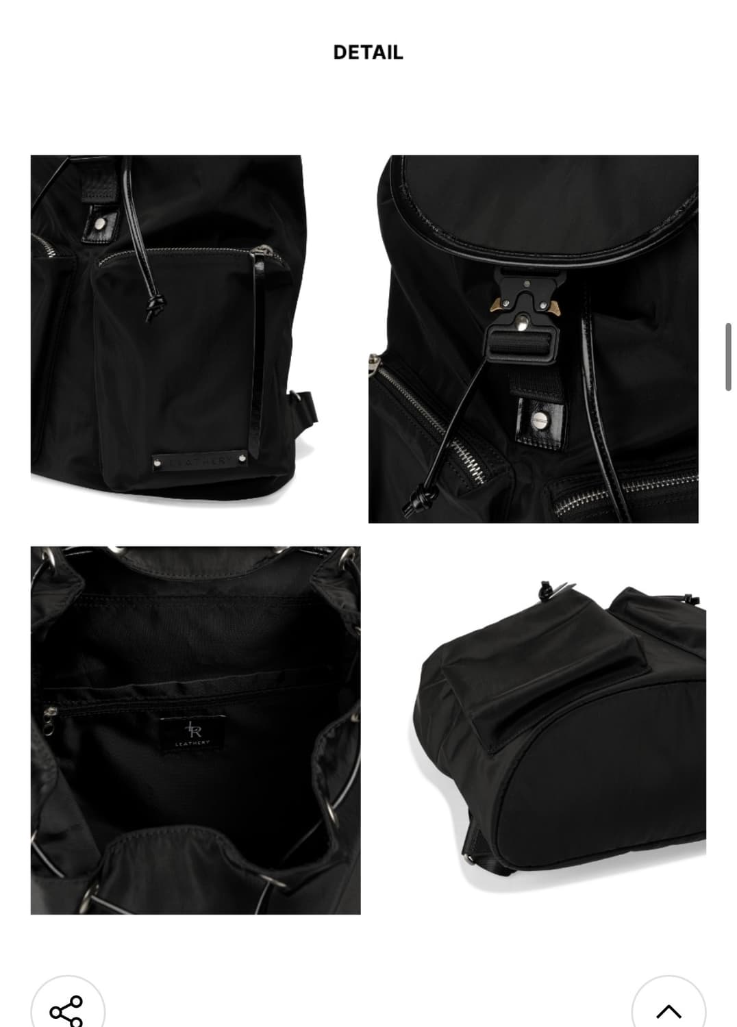 레더리 글로시 나일론 버킷 백팩 [BLACK] 판매 상품이미지8