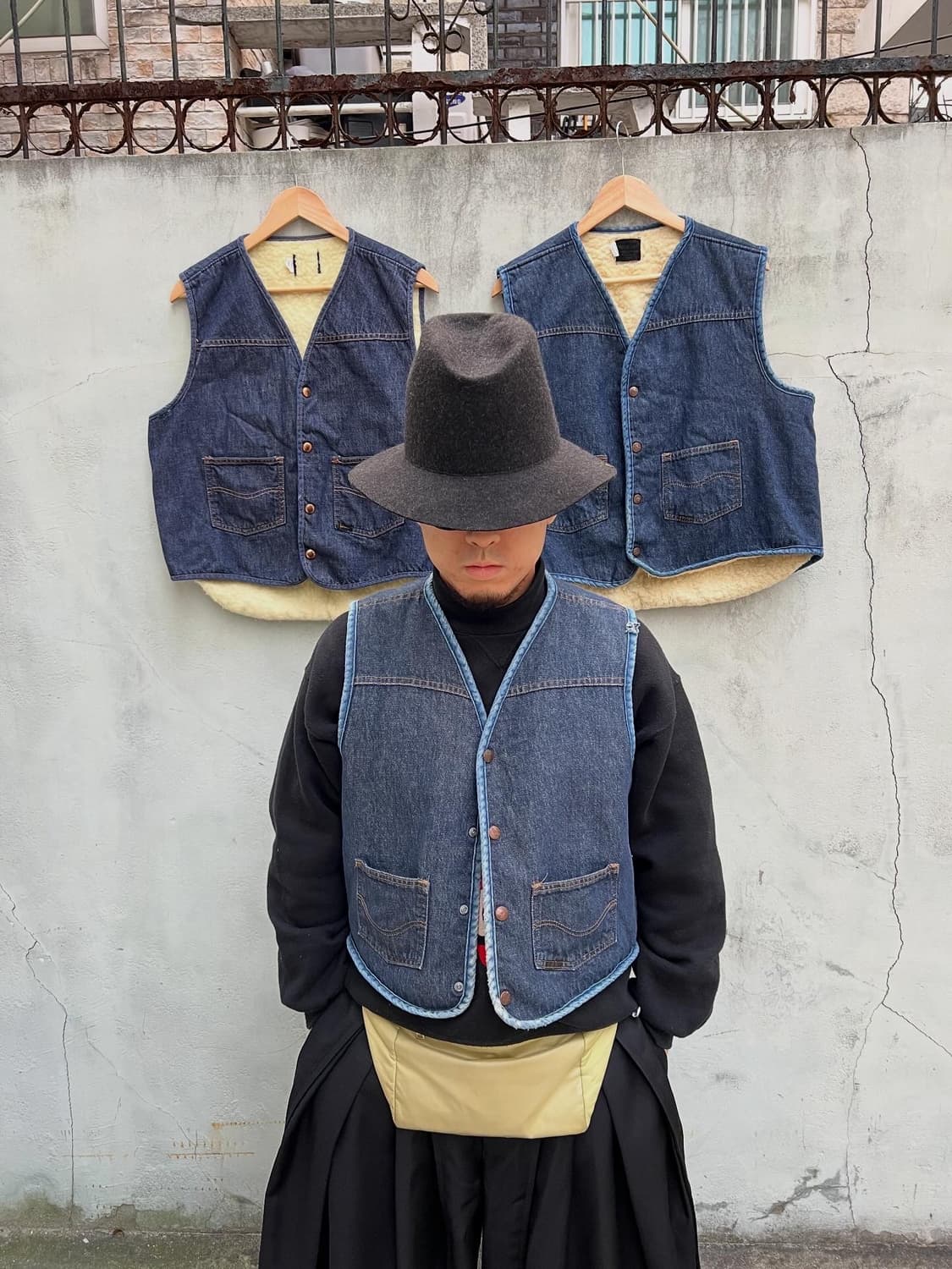 1970s SEARS ROEBUCKS DENIM SHERPA VEST 상품이미지2