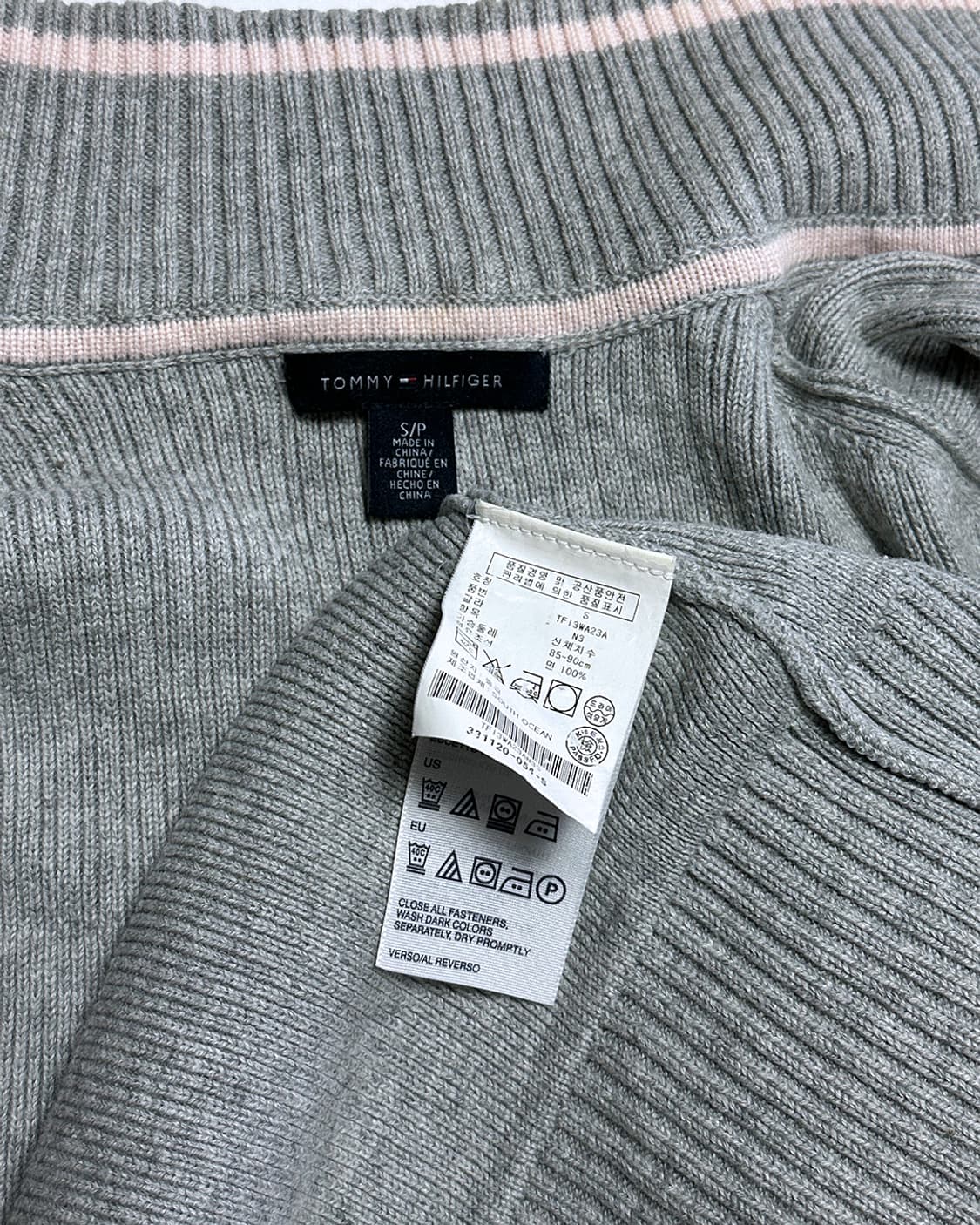 타미힐피거 니트 집업 그레이 상품이미지4