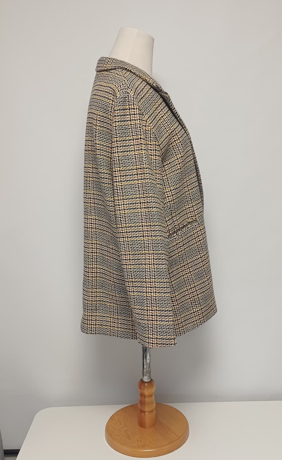 [클래식/울혼방] 베네통 옐로우 체크 테일러드 자켓 (66/42호) 상품이미지2