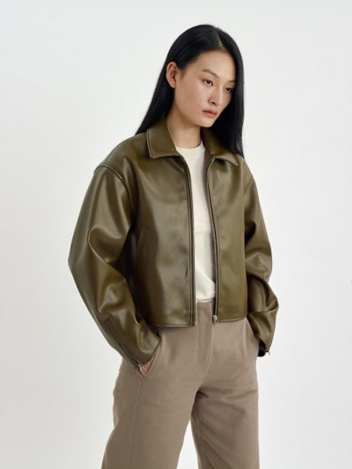 current 커렌트 레더 자켓 상품이미지2