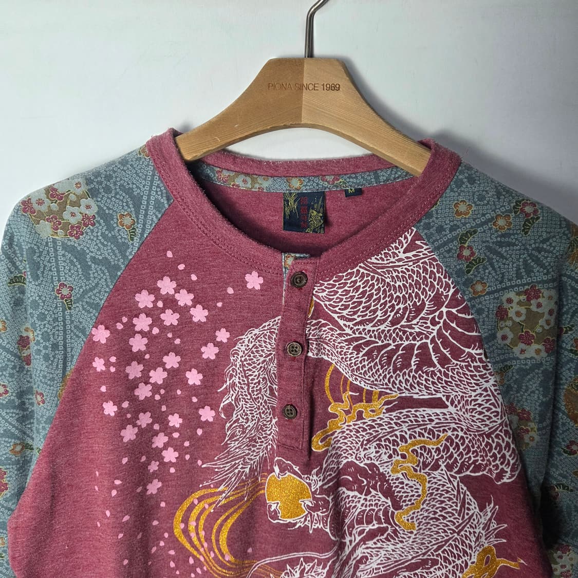 [JPN] 빈티지 오리엔탈 사쿠라 헨리넥 롱슬리브 상품이미지3