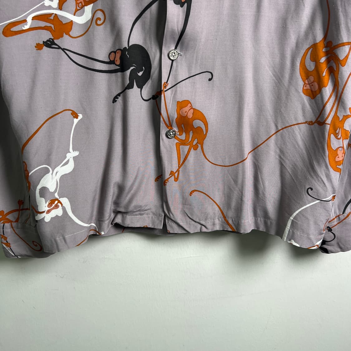 dry bones 드라이 본즈 몽키 패턴 오픈 칼라 셔츠 M 상품이미지6