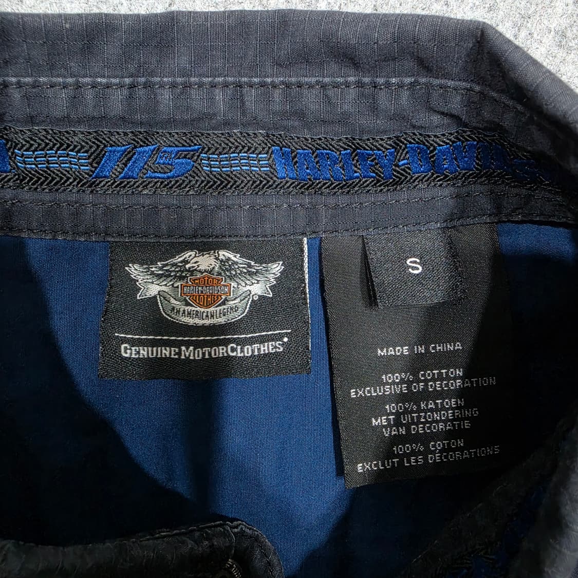 할리 데이비슨 115주년 썬페이드 자수 긴팔 셔츠 S 상품이미지8