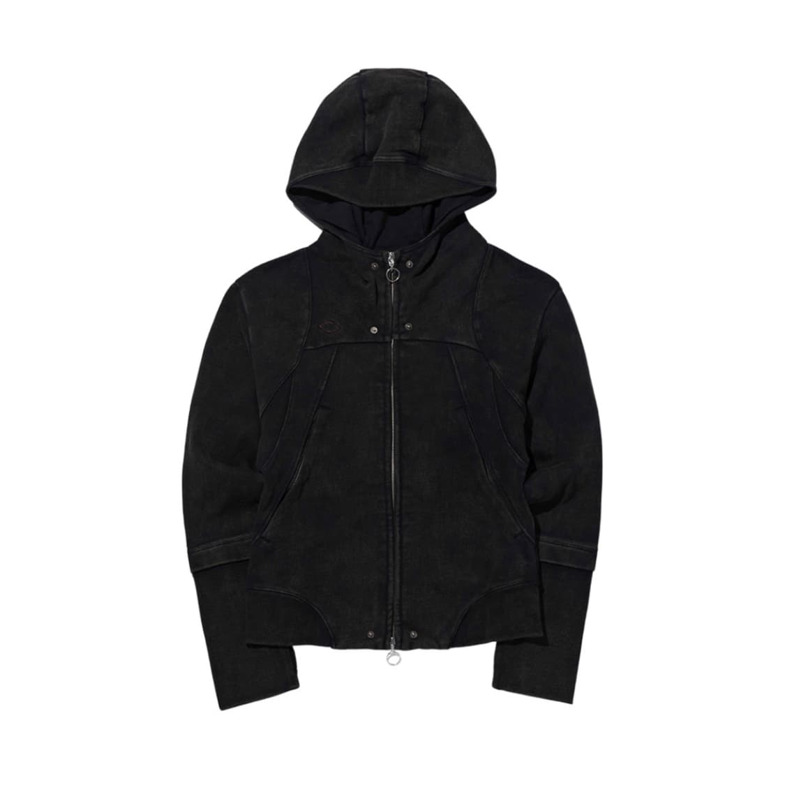 미스치프 롬버스 펀칭 후드 집업 워시드 블랙 (M) 상품이미지1