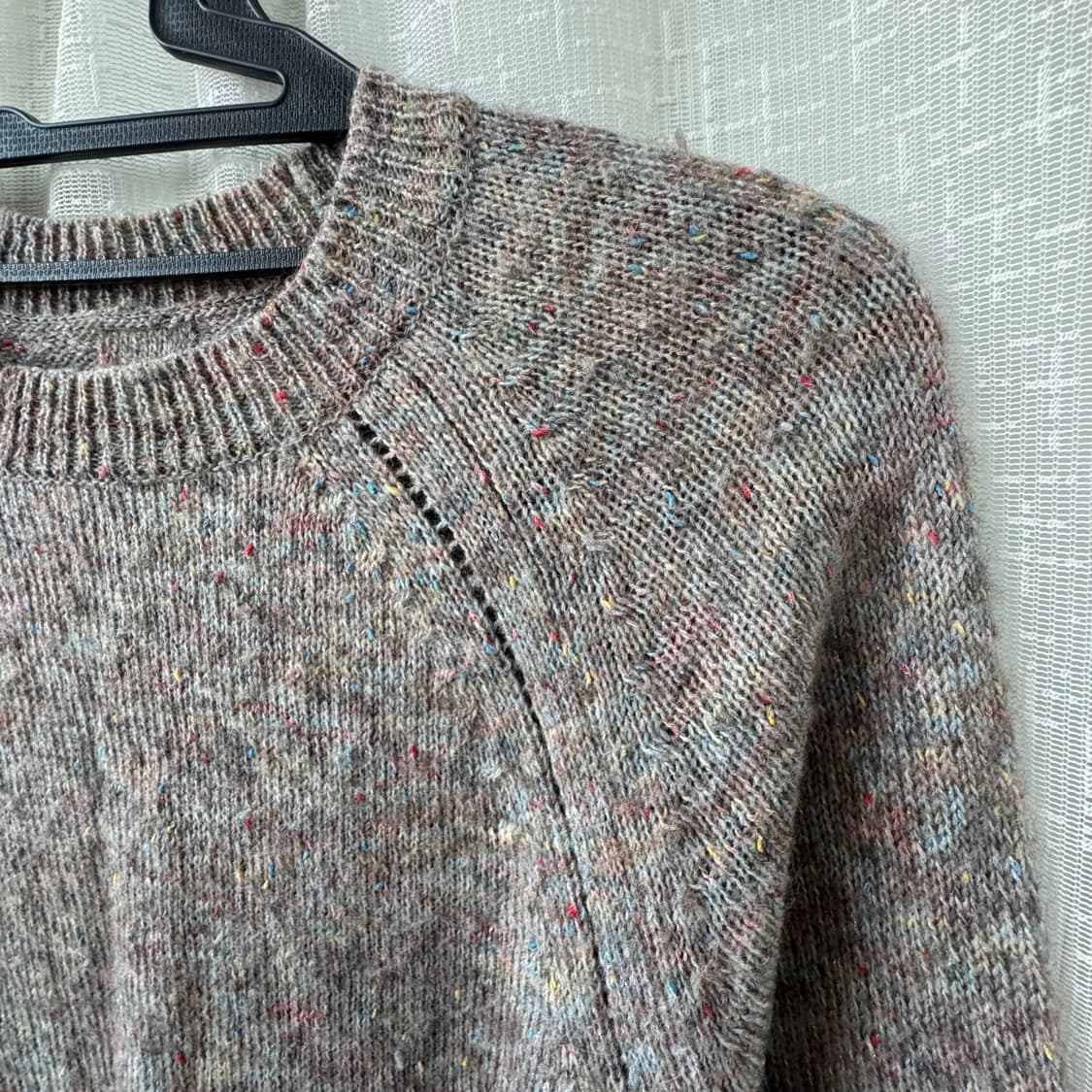 가벼운 그레이 믹스사 롱기장 니트 스웨터 상품이미지2