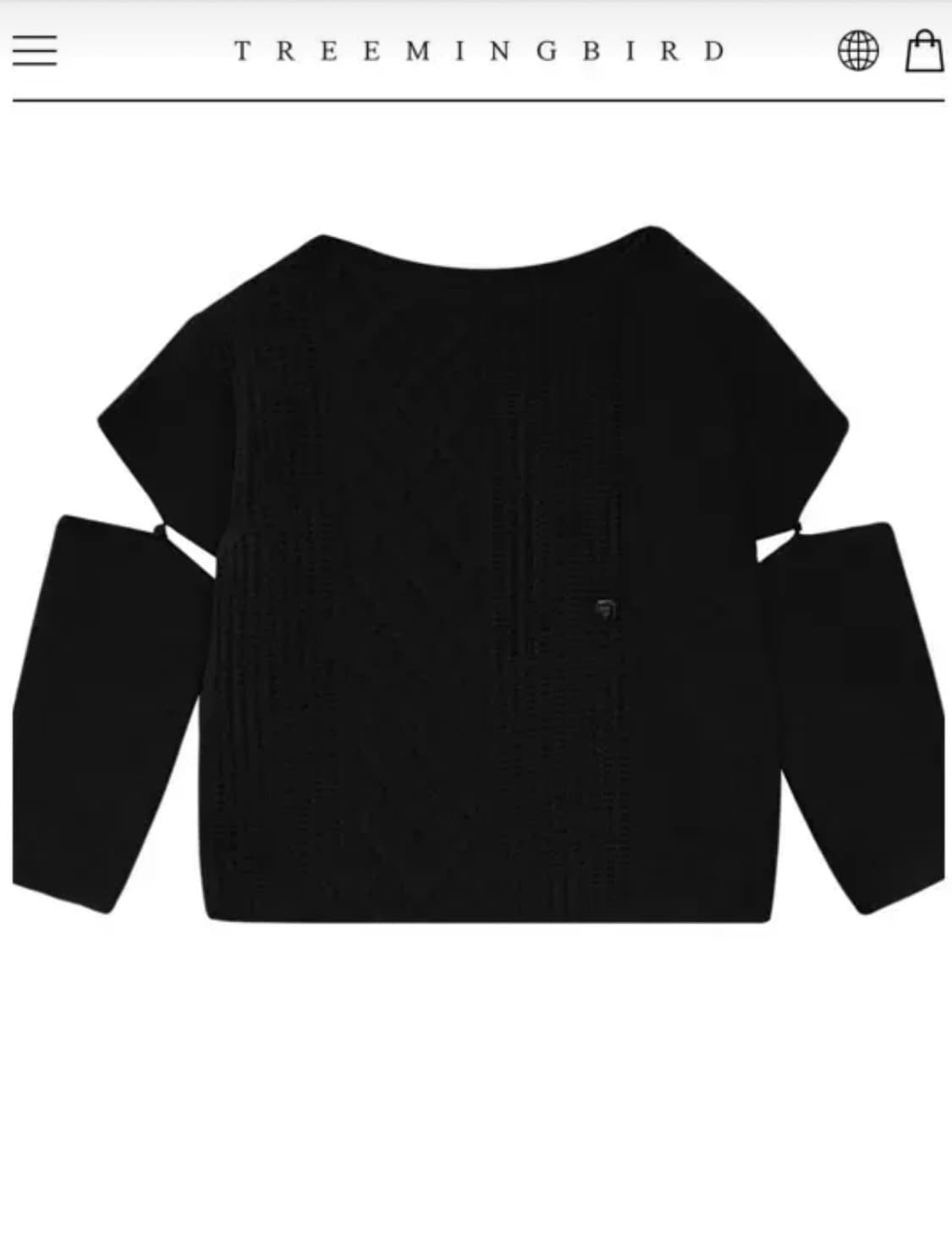 트리밍버드 보트넥 니트 블랙  상품이미지1