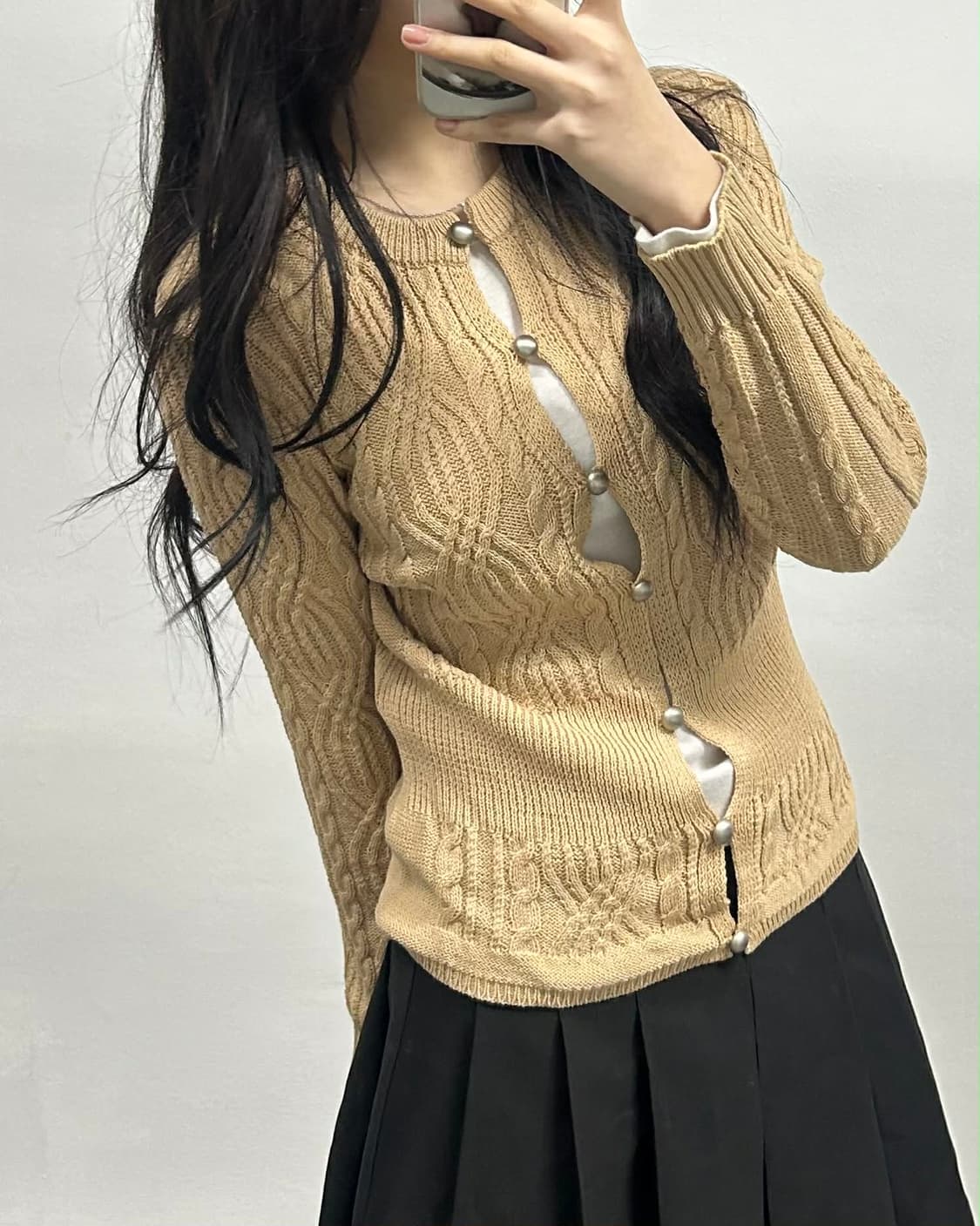 90s vintage 케이블 여성 니트 가디건 상품이미지1