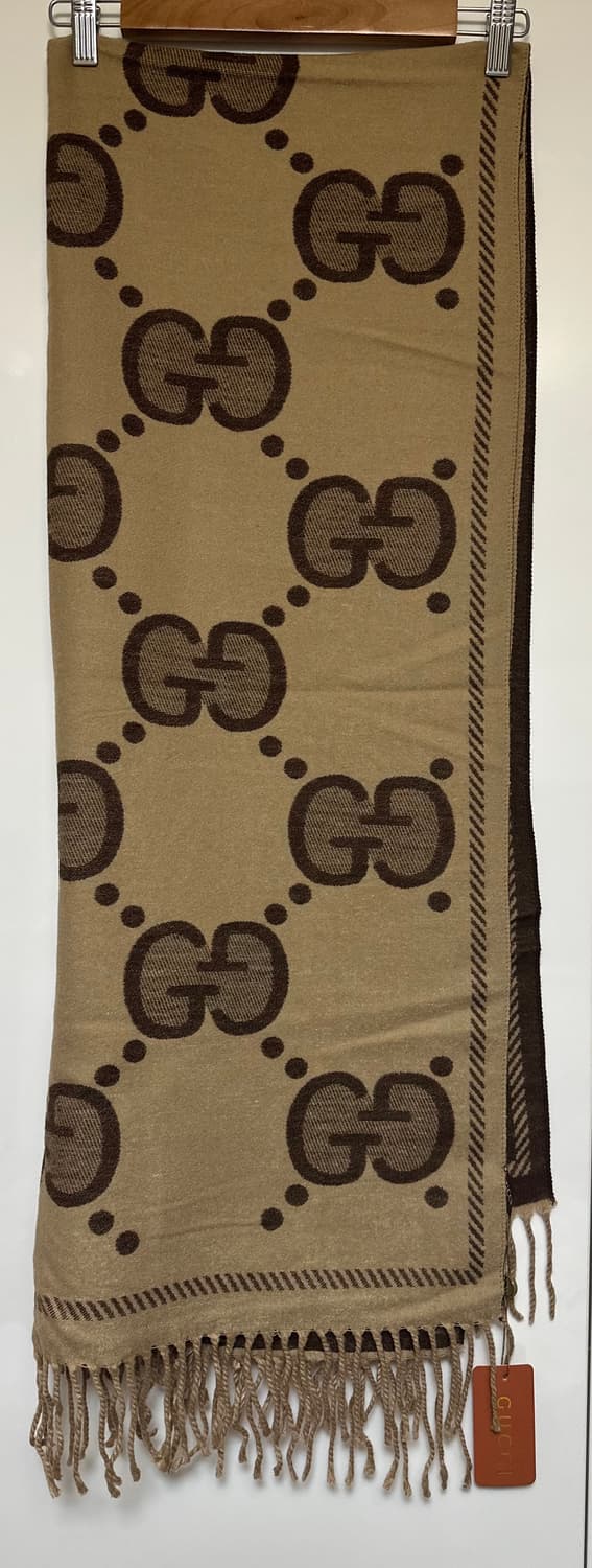 구찌 GG 패턴 캐시미어숄&머플러 브라운 베이지 남여공용 상품이미지4