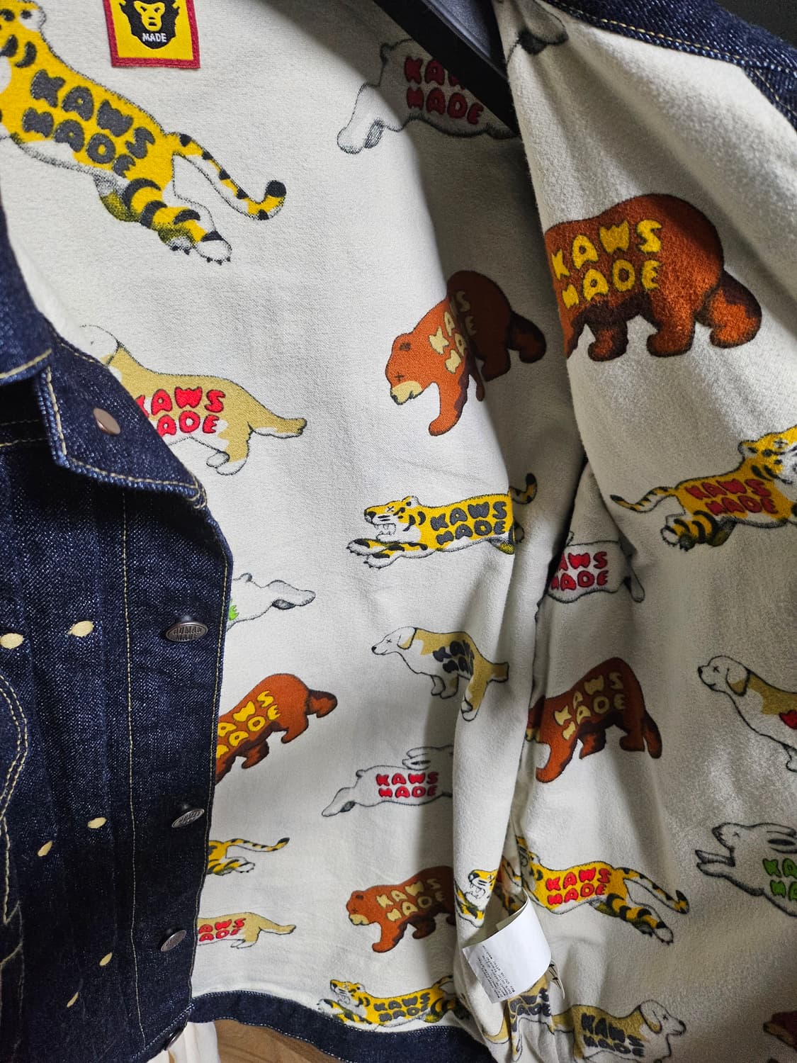 L[100] 휴먼메이드 카우스 콜라보 데님자켓 상품이미지5