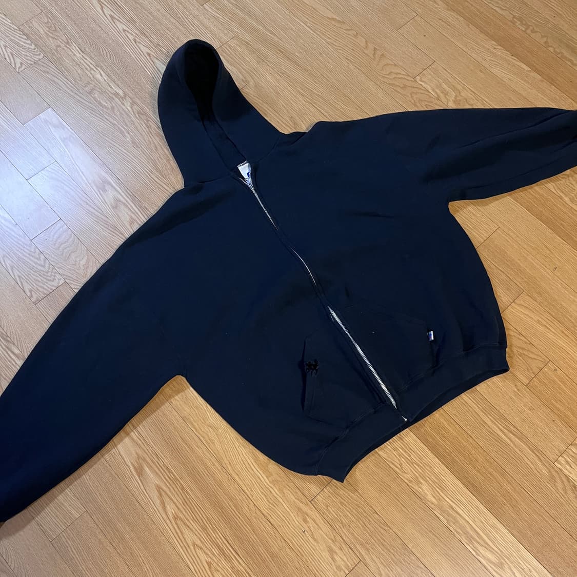 [XL] 00s 빈티지 러셀 후드집업 블랙 상품이미지8