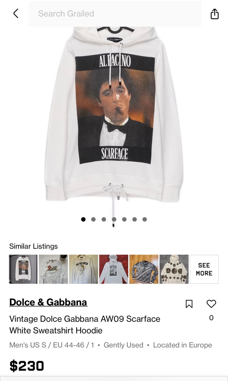 00s 돌체앤가바나 Scarface 알파치노 후드티 상품이미지2