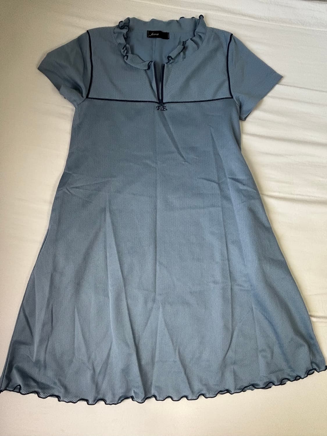 mesh lining babydoll dress (blue) 상품이미지2