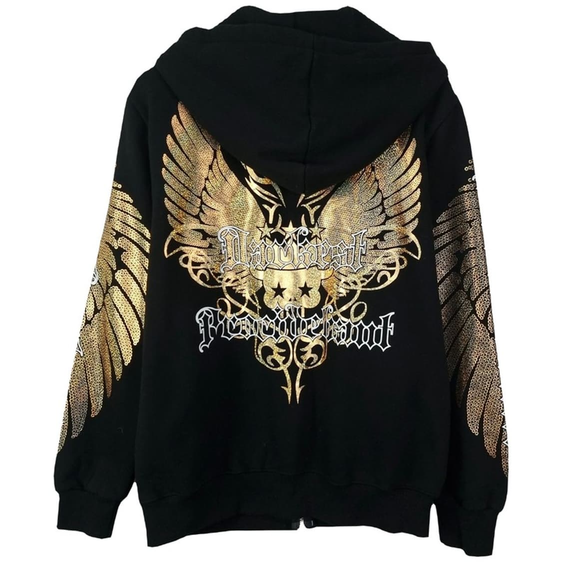 [빈티지] Y2K 그래픽 프린팅 후드 집업 블랙 M18701 상품이미지3