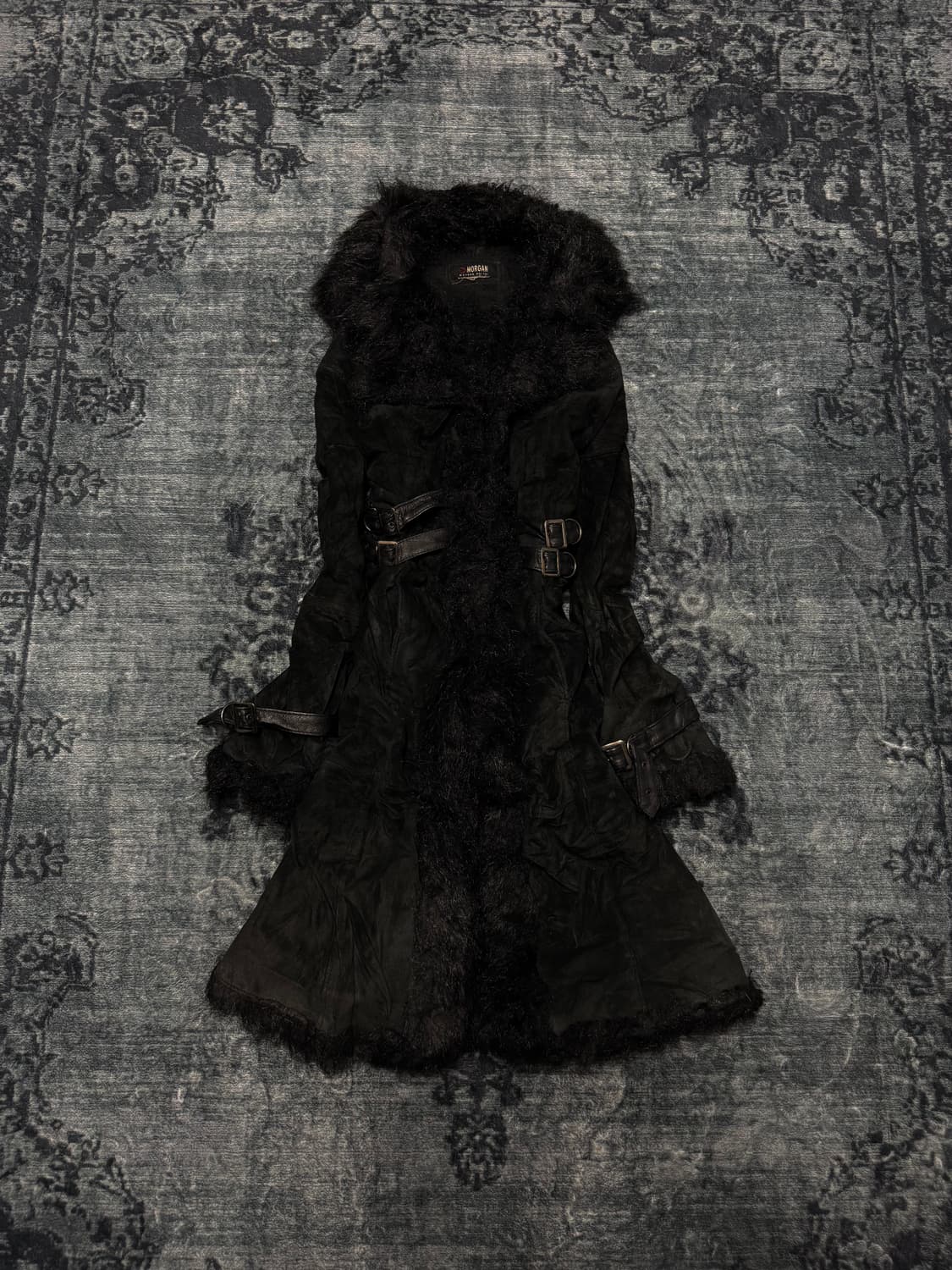 Morgan 00s belted shearing fur swede coa 상품이미지1