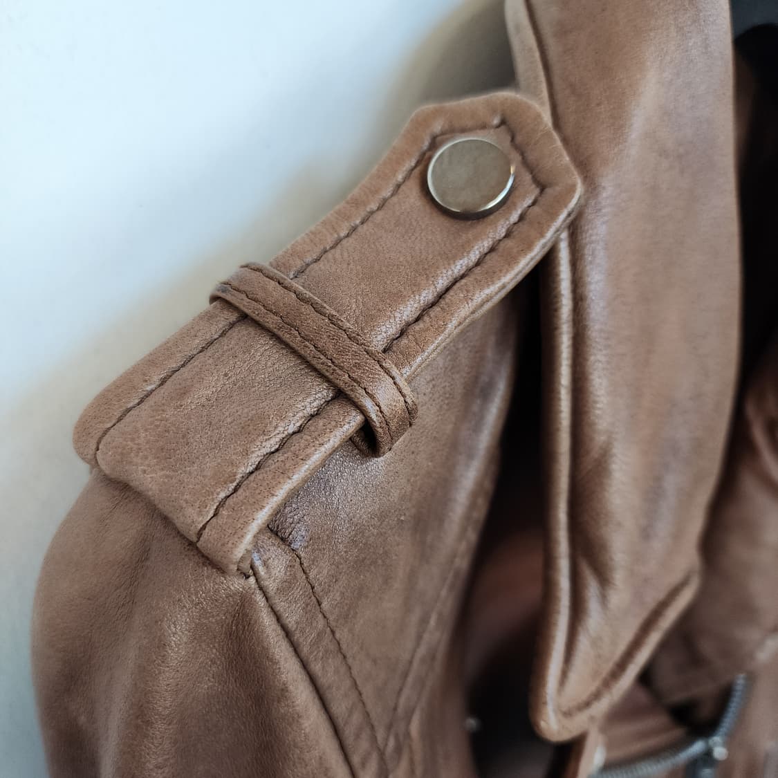 망고 가죽 라이더 자켓 브라운 상품이미지5