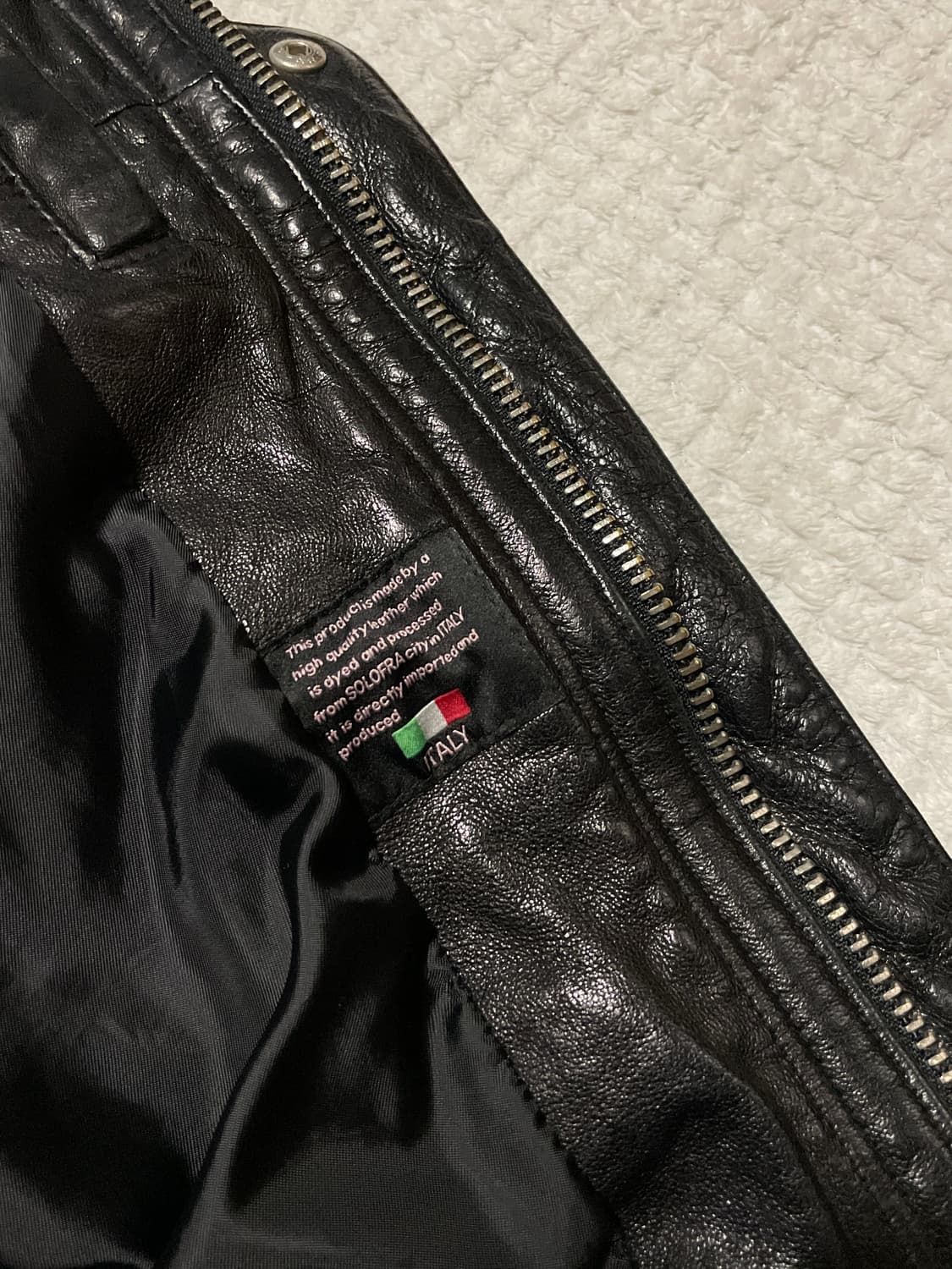 광희시장 웨스턴 무드 램스킨 양가죽 절개 레더 자켓 상품이미지8