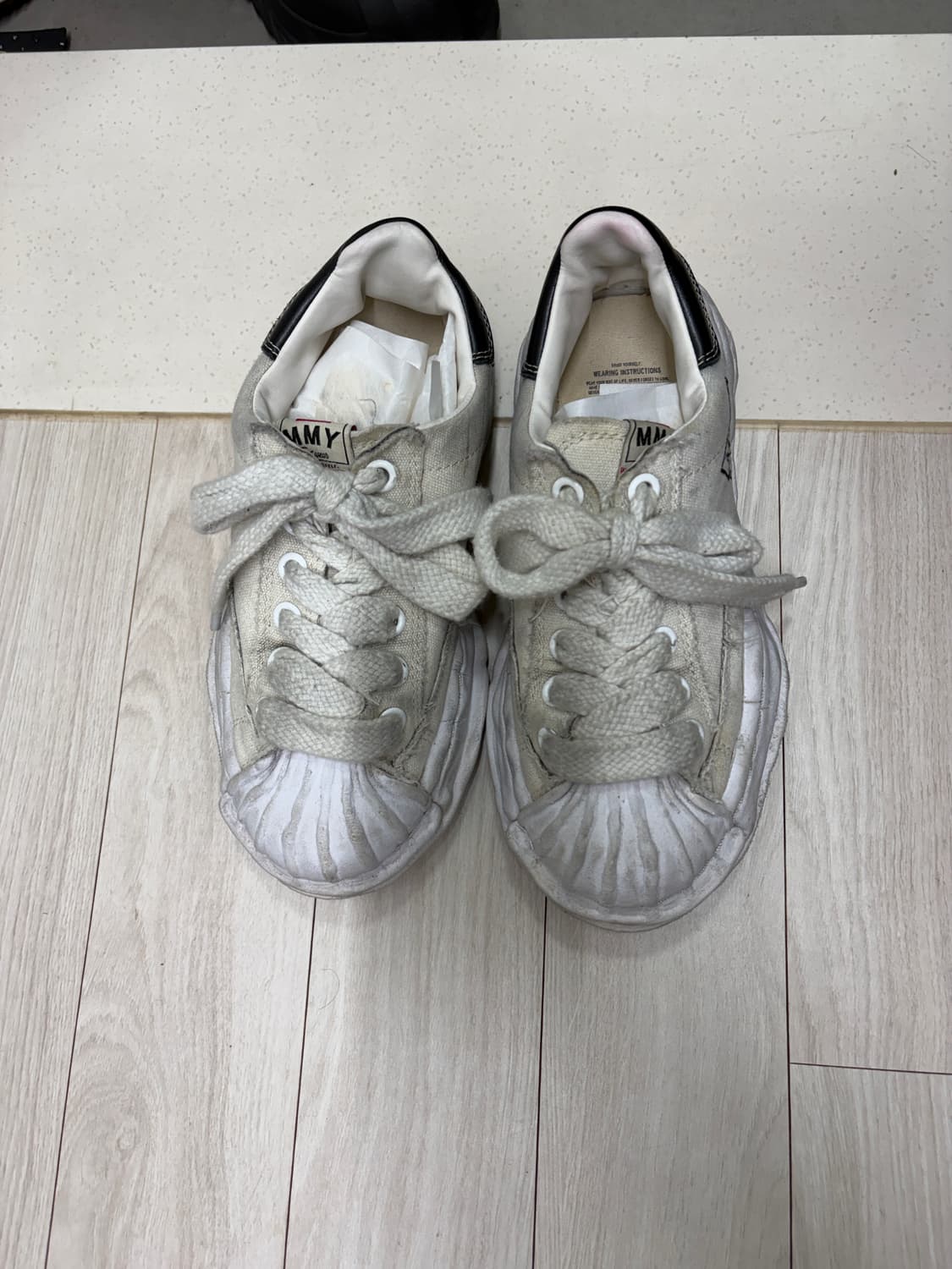 메종 미하라 야스히로 블레이키 OG 솔 캔버스 로우탑 스니커즈 화이트 상품이미지2