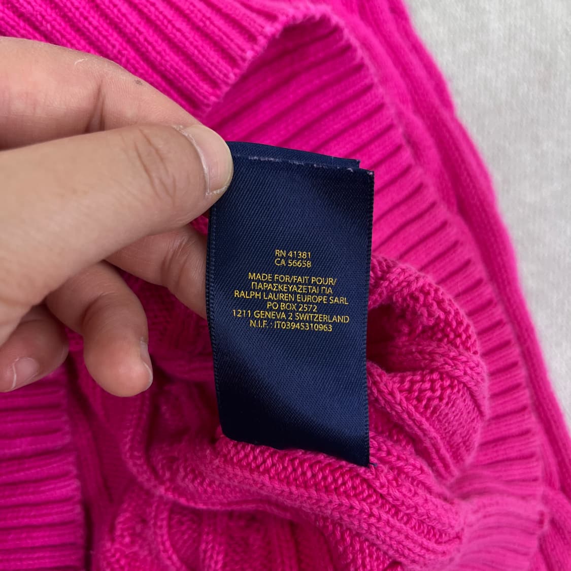 W 95 폴로랄프로렌 핑크 꽈배기 니트 상품이미지6