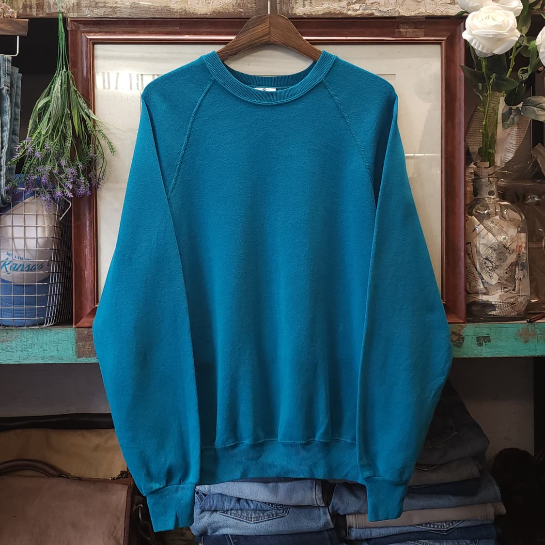 90s Lee 빈티지 스웻셔츠 플레인 스웻셔츠 청록색 xl 상품이미지1