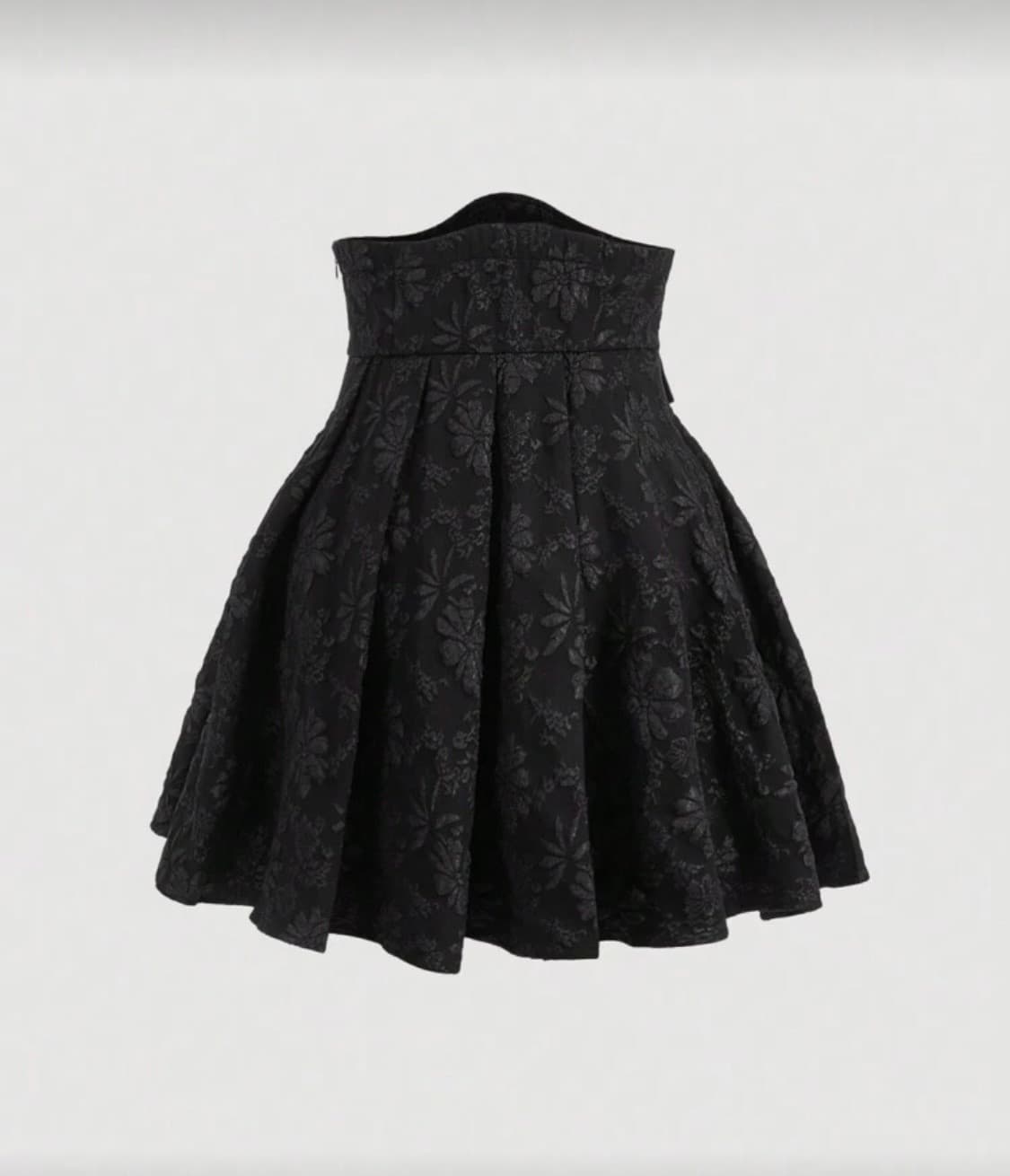 블랙 플라워 패턴 튜브탑 미니 원피스 미착용 새제품 XS 상품이미지2