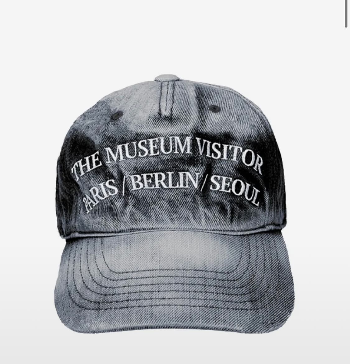 더뮤지엄비지터 데님 볼캡 워시드 블랙 상품이미지1