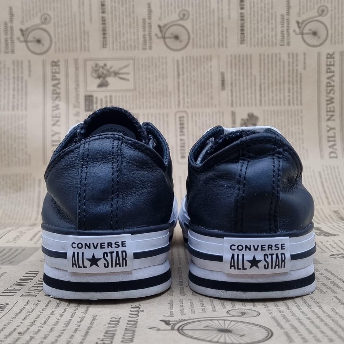 컨버스 블랙 레더 플랫폼 스니커즈215 상품이미지4