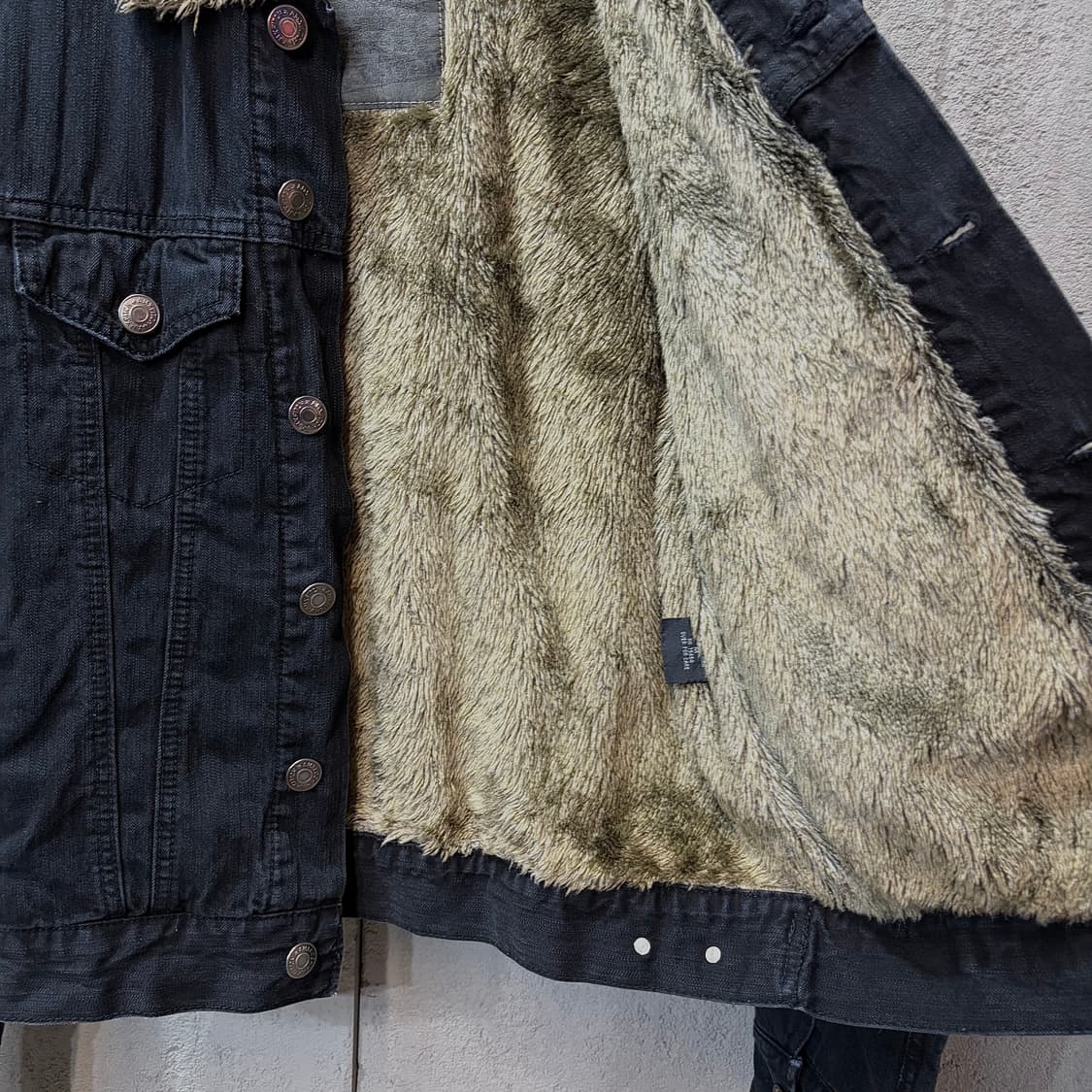 AMX AND FITCH 쉐르파 블랙 데님 자켓 (M) 상품이미지5