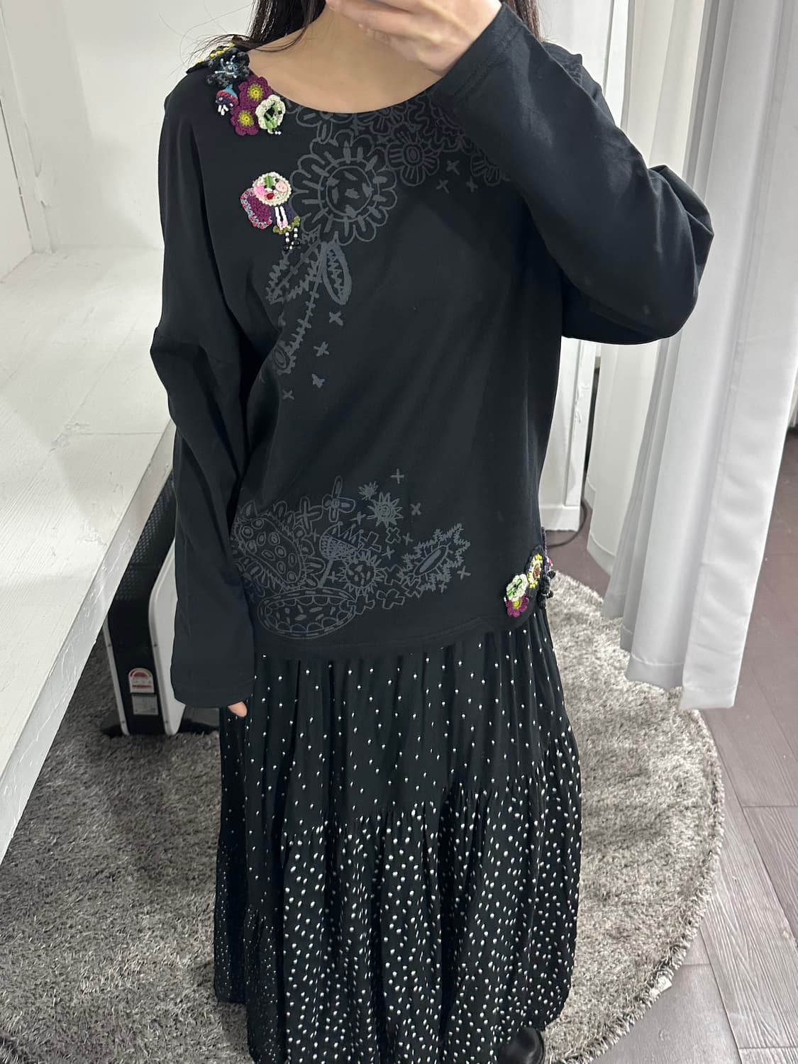 american holic dot long skirt 상품이미지5