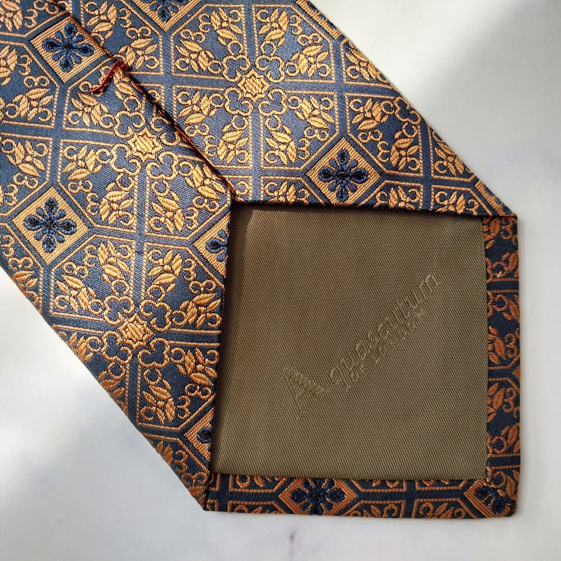 아쿠아스큐텀 넥타이 브라운 자카드 패턴 9.6cm A+등급 K2060 상품이미지7