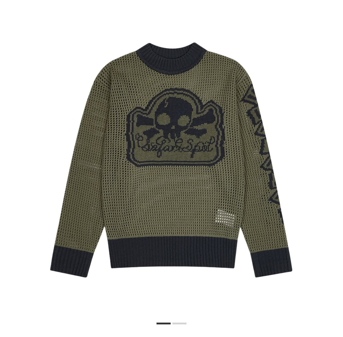 사파리스팟 멀티 스컬 메쉬 니트 올리브 네이비 상품이미지1