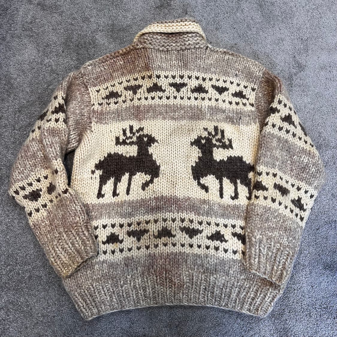 캐나다 베이지핑크 코위찬 헤비울 가디건L 상품이미지3