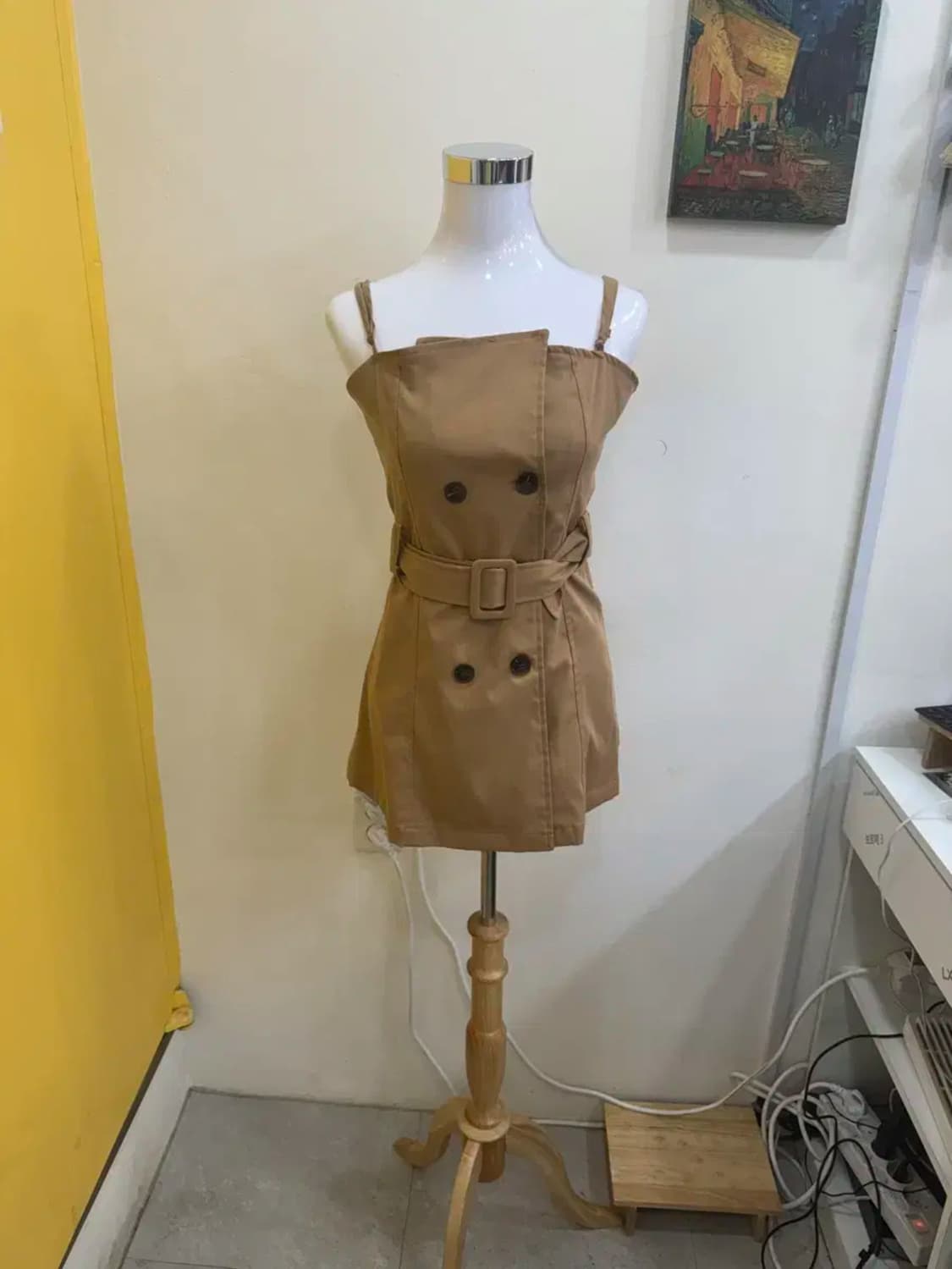 vtg 트렌치 무드 벨트 뷔스티에 미니 원피스 상품이미지2