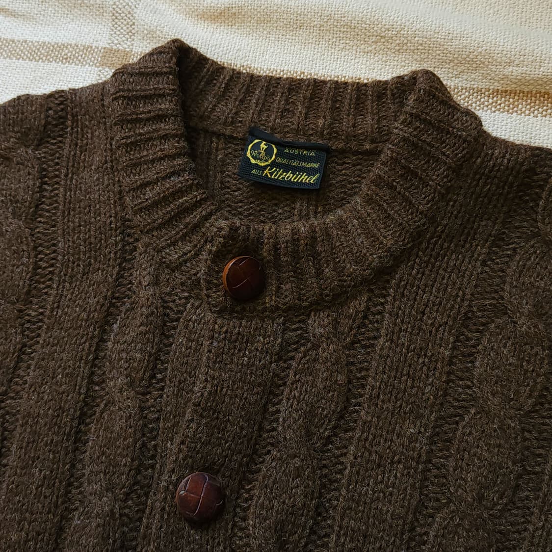 90s 프렌치 핸드메이드 울 가디건 유럽 헤비울 스웨터 빈티지 니트 xl 상품이미지4