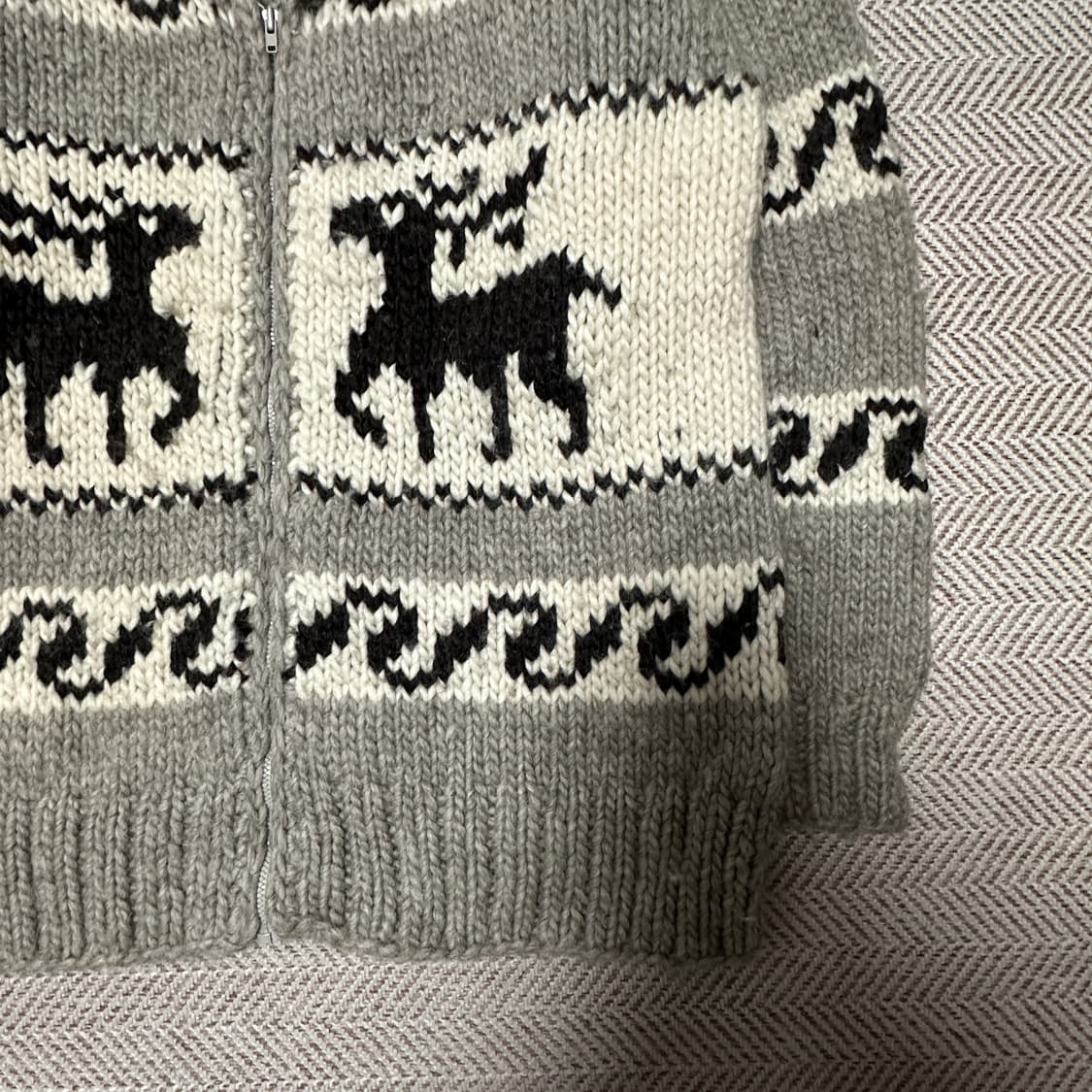 VINTAGE heavy wool knit jacket 상품이미지4