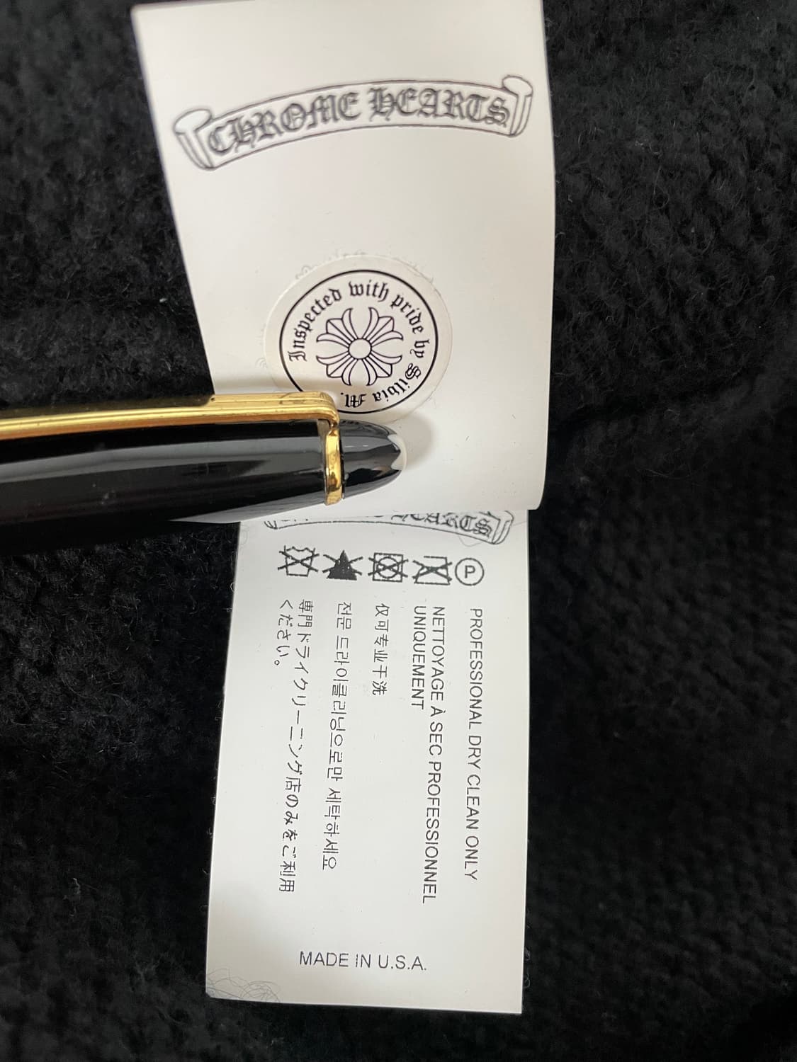 신형 크롬하츠 VIC 크로스 레더패치 빅크로스 캐시미어 후드티 XL 상품이미지7