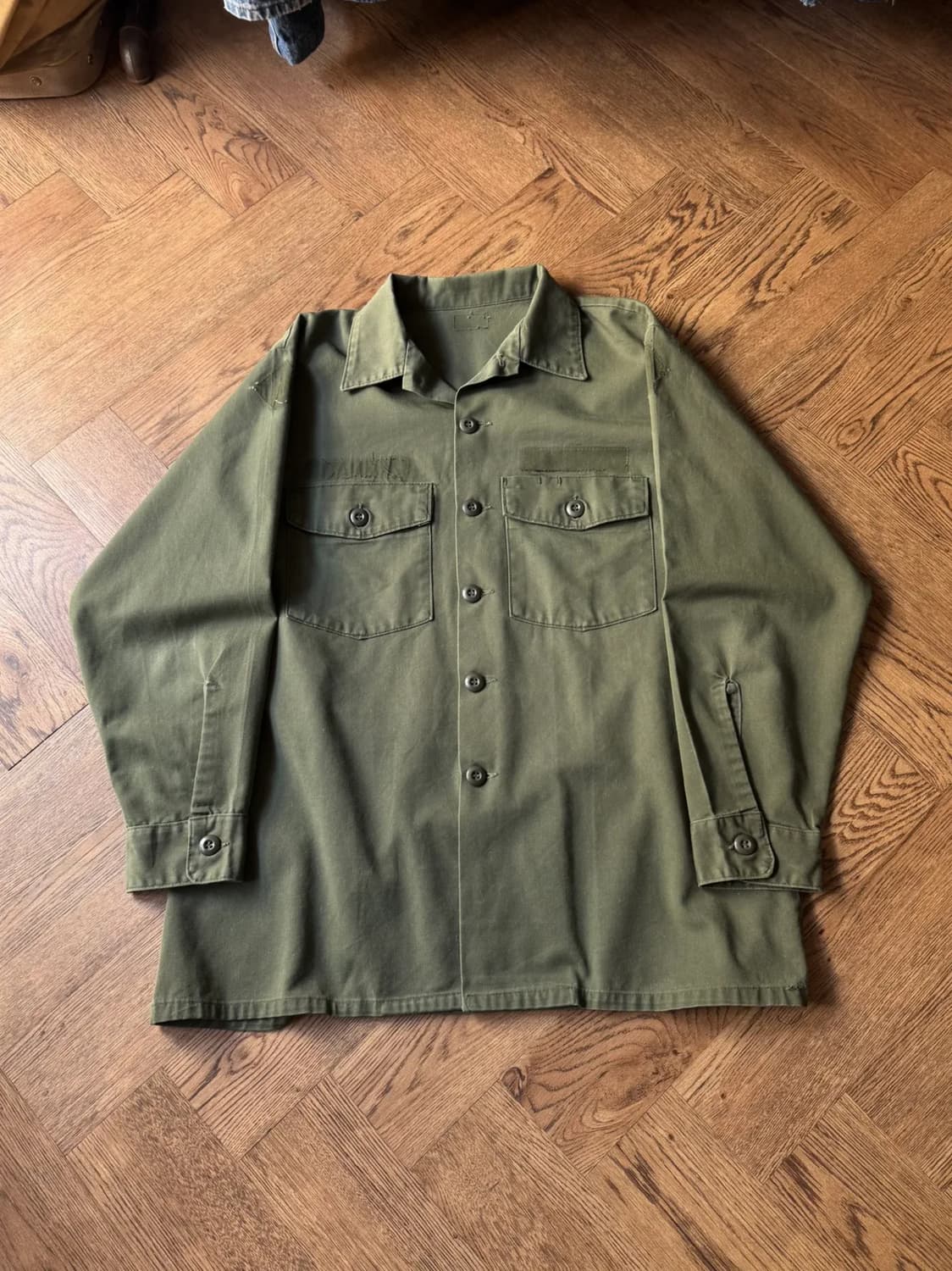[L]70's 오리지널 U.S ARMY OG-507 밀리터리 셔츠 상품이미지1