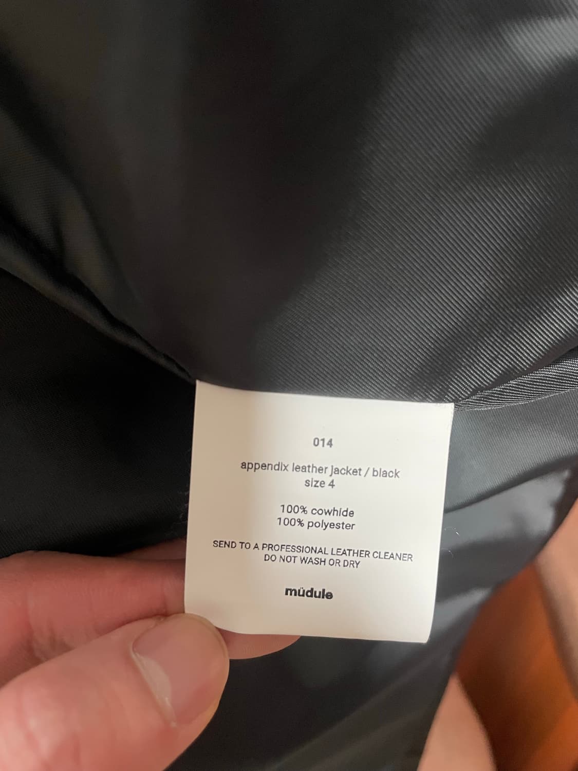 Mudule 014 어펜딕스 블랙 레더 자켓 사이즈 4  상품이미지5