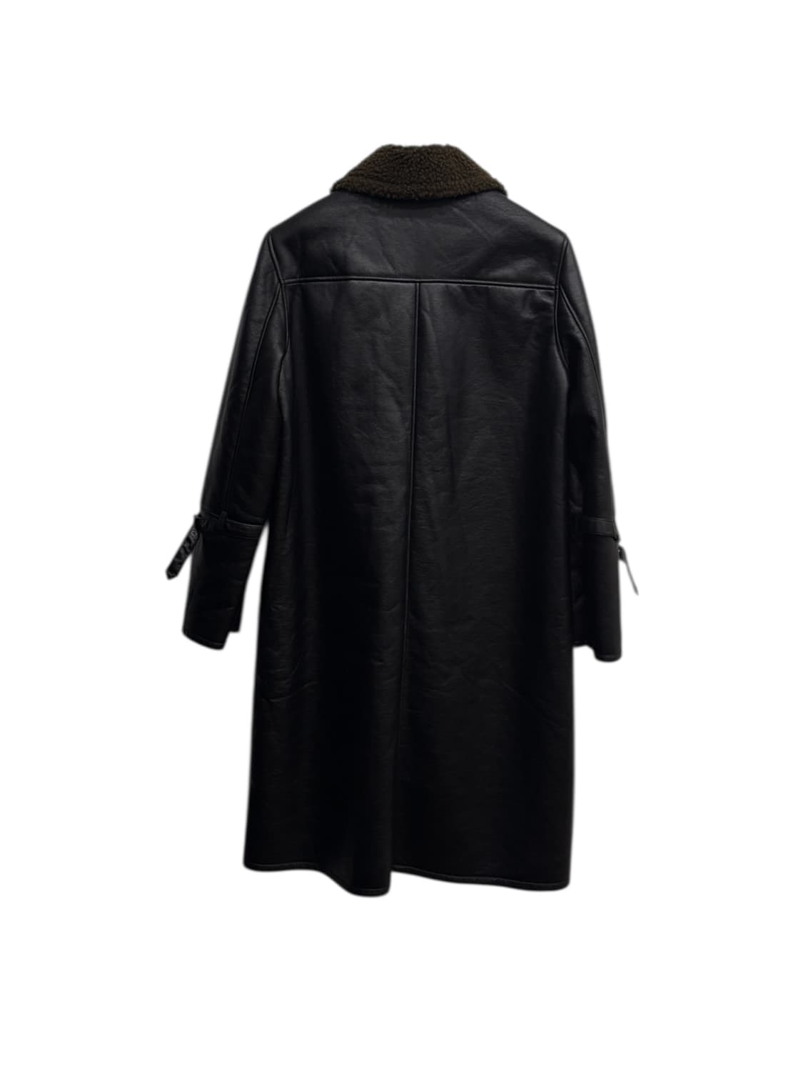 Vintage 페이크 레더 롱코트 상품이미지6