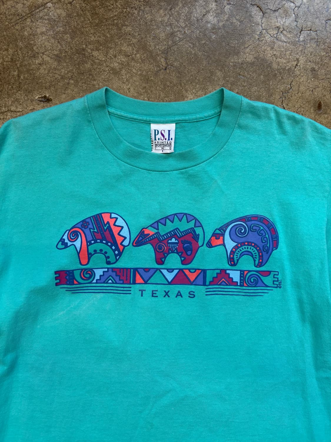 90s 민트 컬러 미제 빈티지 티셔츠 상품이미지2