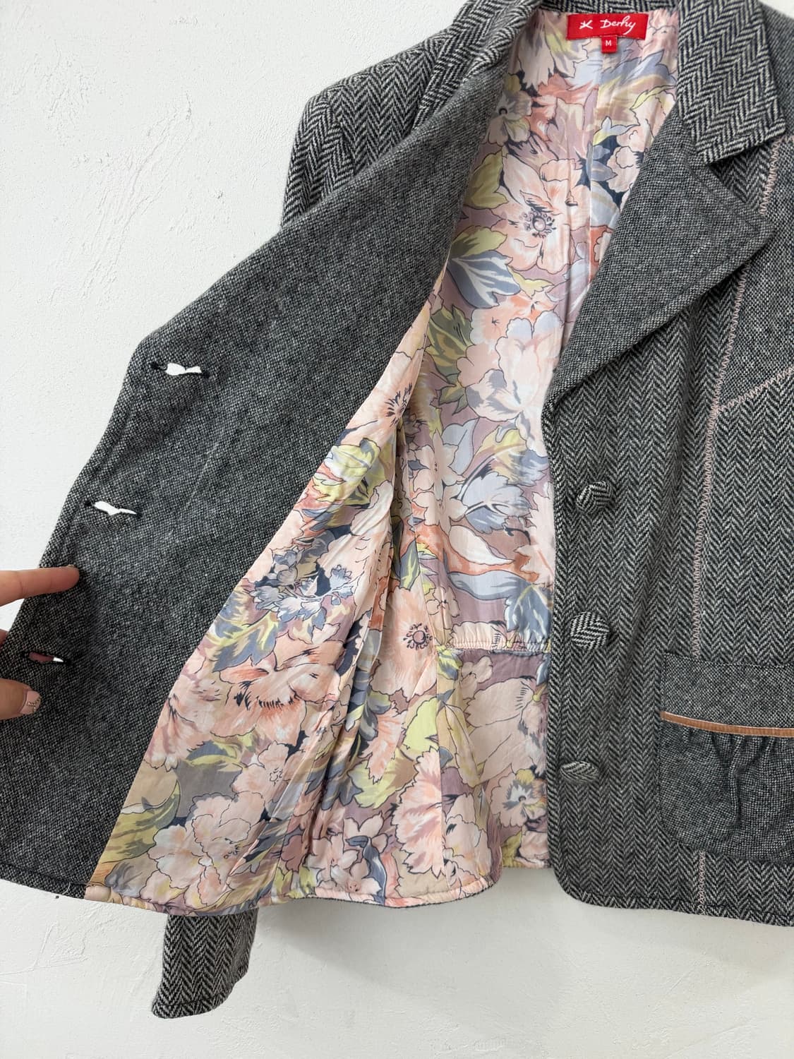 Derhy 핑크 스티치 패치워크 자켓 상품이미지7