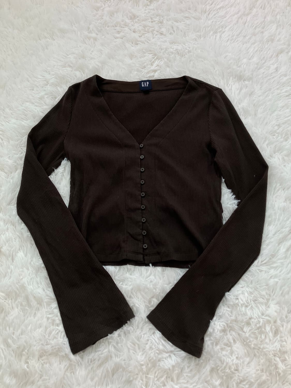 빈티지 딥 브라운 니트 긴팔 y2k 스트릿 갸루 펑키 일본빈티지585 f 상품이미지1